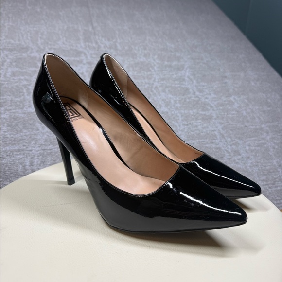 Pour Victoire Vero Cuoio Black Patent Leather Sexy Stiletto Minimalist High Heel - Picture 1 of 7